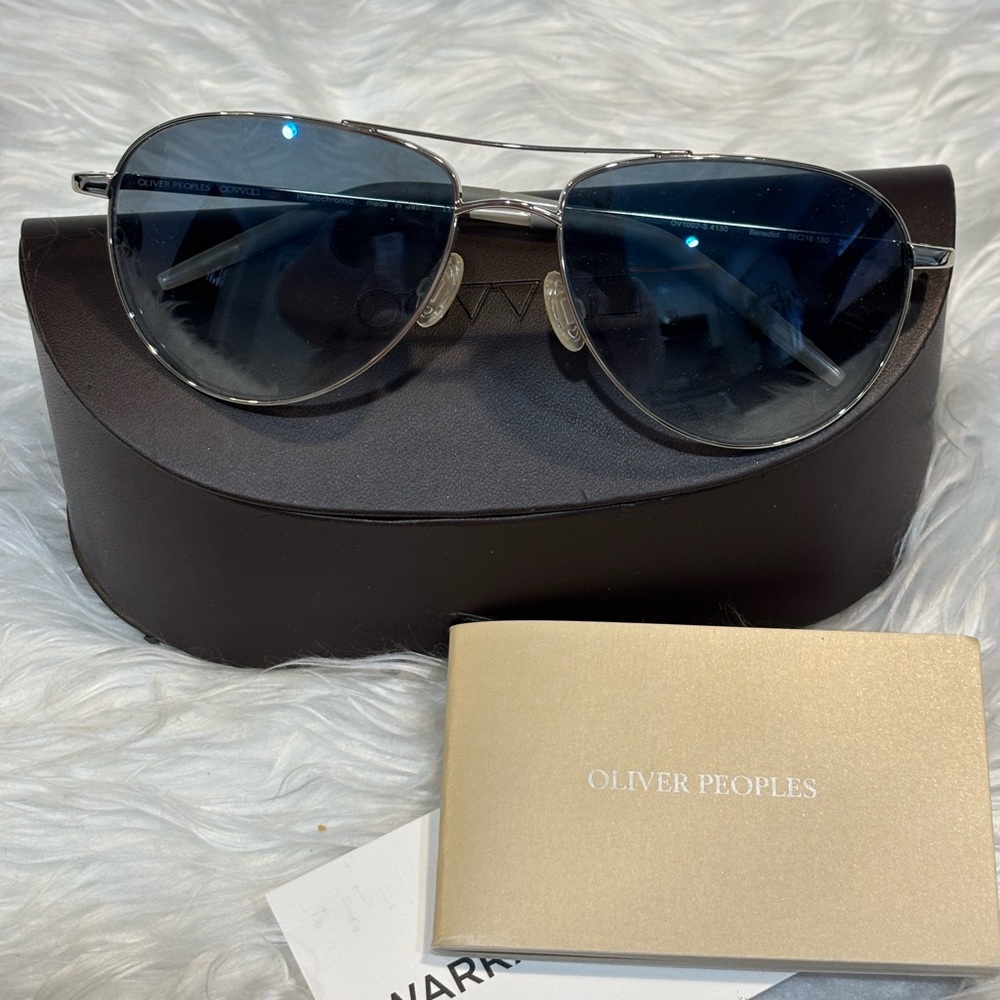 Oliver Peoples Blue and Silver Sunglasses - Picture 9 of 10